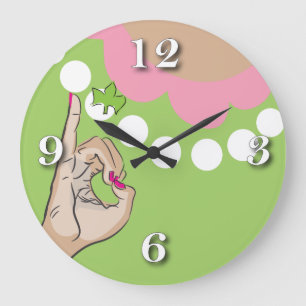 Wirkliche hübsche rosa Illustration Große Wanduhr