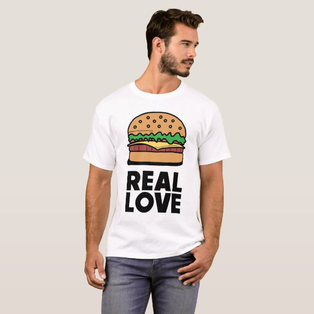 "WIRKLICHE LIEBE" lustiges T-Shirt (Vorne ganz)