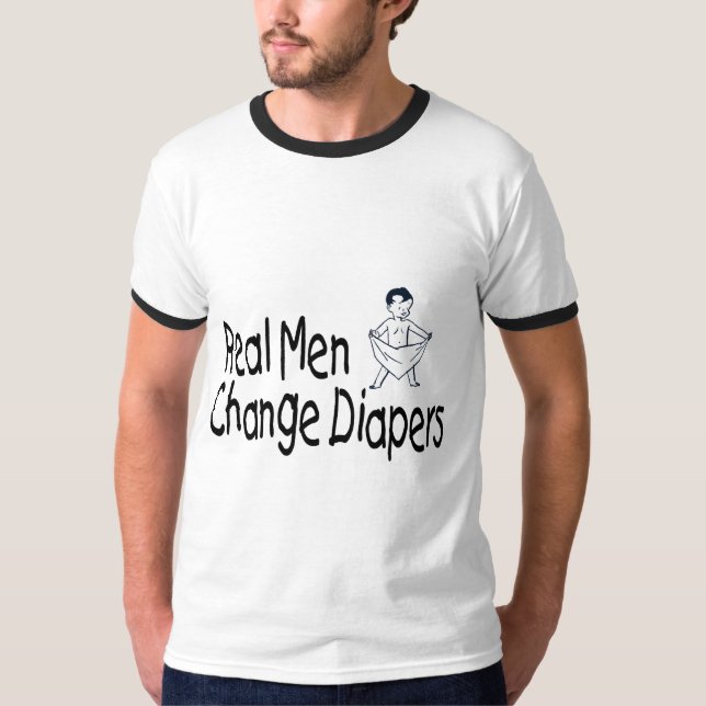 Wirkliche Mann-Änderungs-Windeln T-Shirt (Vorderseite)