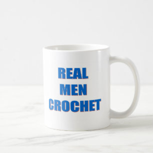 Wirkliche Mann-Häkelarbeit Kaffeetasse