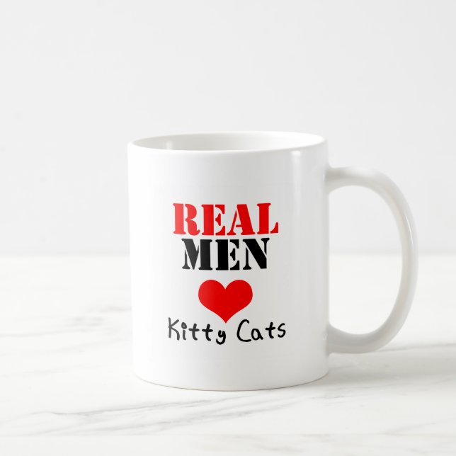 Wirkliche Mann-Herz(Liebe) Kitty-Katzen Kaffeetasse (Rechts)
