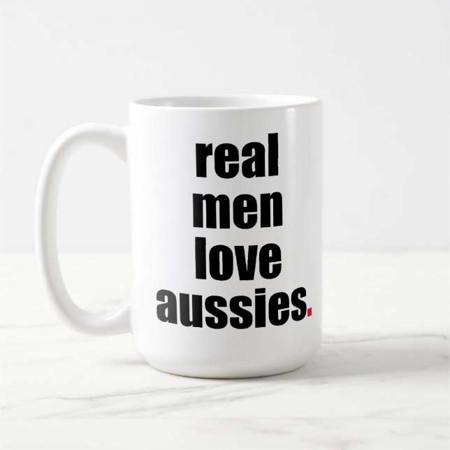 Wirkliche Mann-Liebe-Australier-Tasse Kaffeetasse (Links)