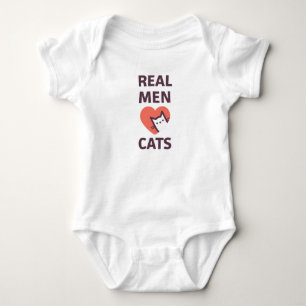 Wirkliche Mann-Liebe-Katzen Baby Strampler