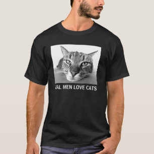 Wirkliche Mann-Liebe-Katzen, schwarzer T - Shirt
