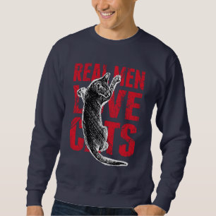 Wirkliche Mann-Liebe-Katzen-Scratchy Art Sweatshirt