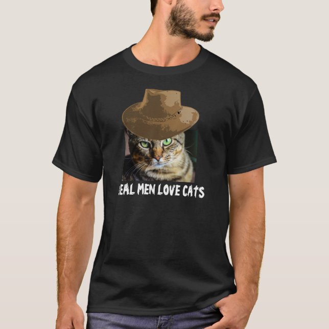 Wirkliche Mann-Liebe-Katzen-T - Shirts (Vorderseite)