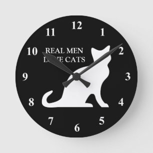 Wirkliche Mann-Liebekatzen-Wanduhr Runde Wanduhr