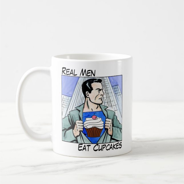 Wirkliche Männer essen Kuchen-Tasse Kaffeetasse (Links)