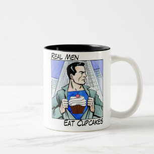 Wirkliche Männer essen Kuchen-Tasse Zweifarbige Tasse