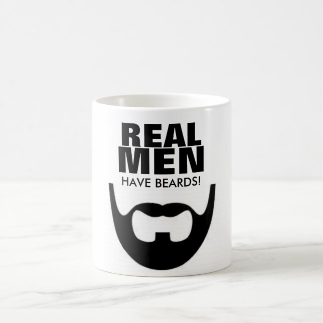 Wirkliche Männer haben Bart-Kaffee-Tasse Kaffeetasse (Mittel)