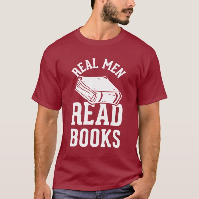 Wirkliche Männer lasen Bücher T-Shirt (Vorderseite)