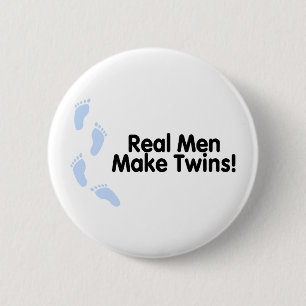Wirkliche Männer machen Zwillinge (Jungen) Button