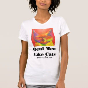 Wirkliche Männer mögen Katzen für helle T - Shi T-Shirt