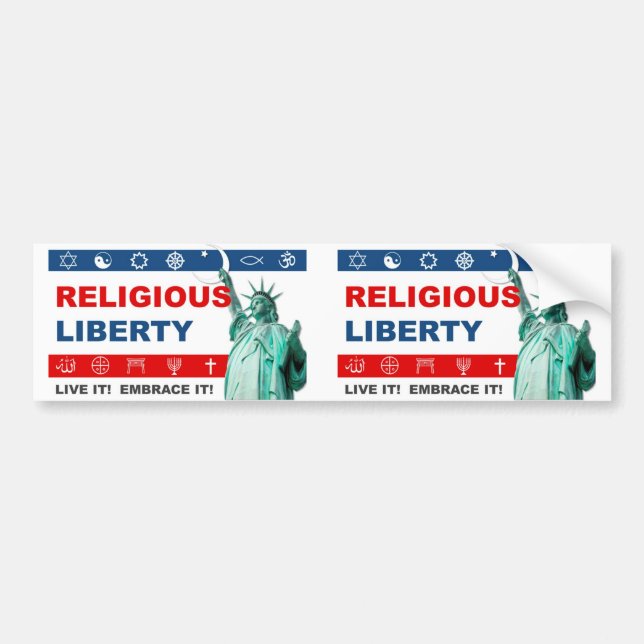 Wirkliche Religionsfreiheit Autoaufkleber (Vorne)