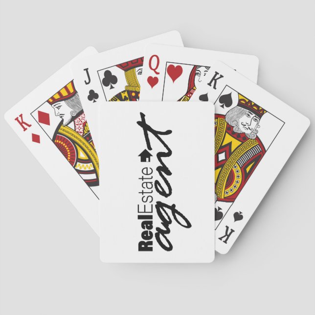 Wirklicher Anwesen-Agent-einbrennende Spielkarten (Rückseite)