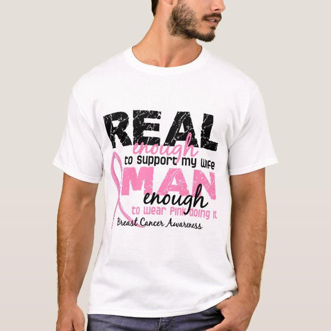 Wirklicher genug Mann genügend Brustkrebs der T-Shirt (Vorderseite)