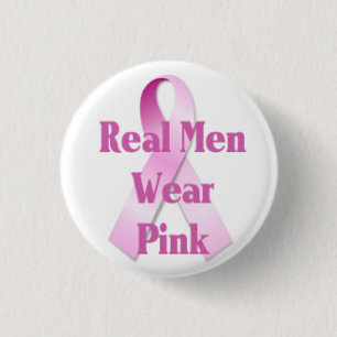 Wirklicher Herrenbekleidung-Rosa-Brustkrebs-Knopf Button