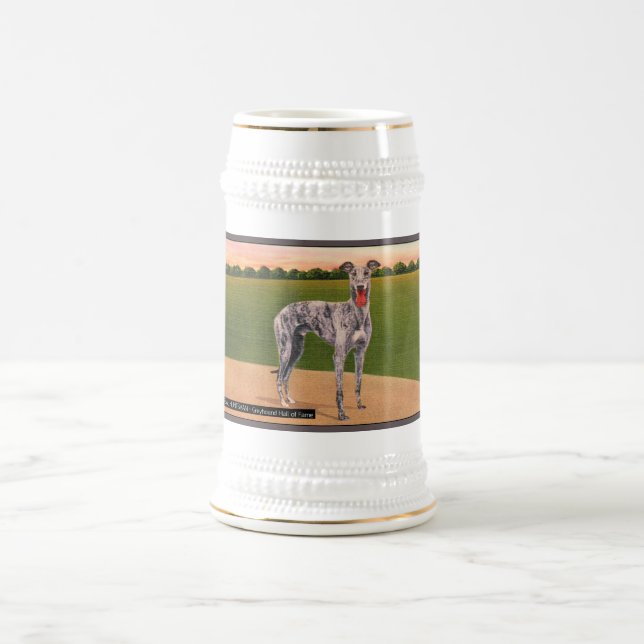 WIRKLICHER JÄGER berühmter Windhund-Hund Bierglas (Mittel)