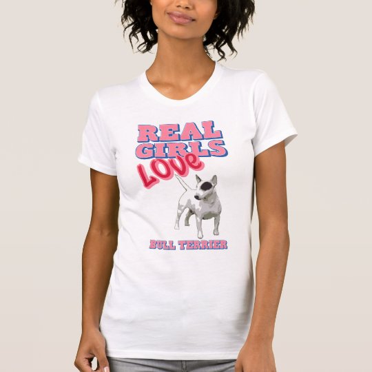 Wirklicher Mädchen-Liebe-Stier-Terrier T-Shirt