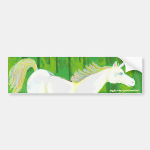 Wirklicher Unicorn in einem WaldAutoaufkleber Autoaufkleber