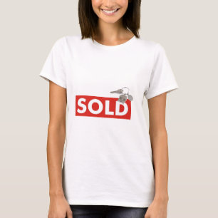 Wirkliches Anwesen-rote Verkaufszeichen-Schlüssel T-Shirt