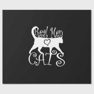 Wirkliches Mann-Liebe-Katzen-Firmenzeichen Geschenkpapier
