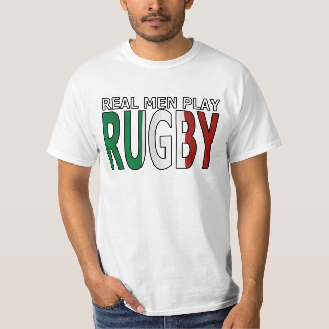 Wirkliches Mann-Spiel-Rugby Italien T-Shirt (Vorderseite)