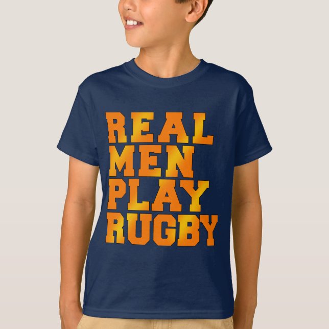 Wirkliches Mann-Spiel-Rugby T-Shirt (Vorderseite)
