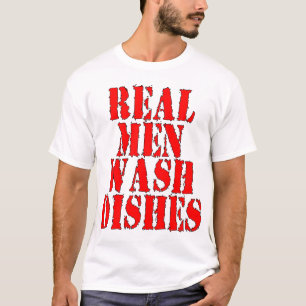 Wirkliches Mann-Wäsche-Geschirr T-Shirt