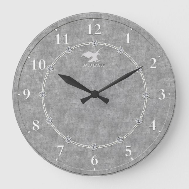 Wirkliches Platin moderne verzierte 3 ein Große Wanduhr (Vorderseite)