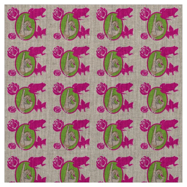 Wirkliches rosa und grünes Gewebe Stoff (Muster)