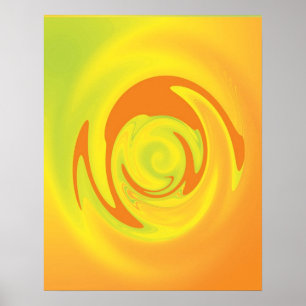 Wirlwind orange Gelb-Plakat Poster