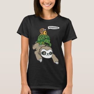 Wirrrr Schnecke Schildkröte Faultier Huckepack Fah T-Shirt