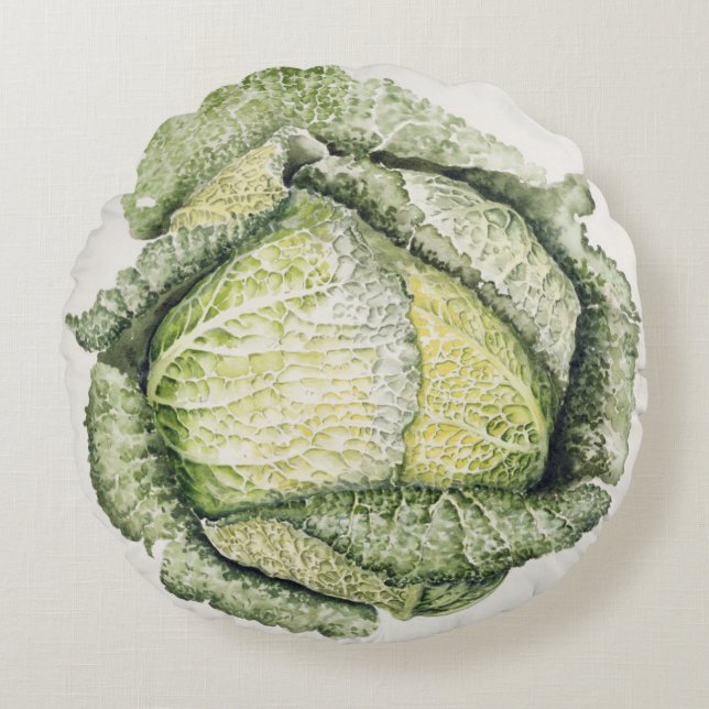Wirsingkohl Rundes Kissen (Vorderseite)