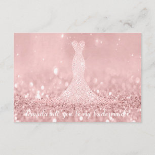 Wirst du Brautjungfer Glitter Roter Bohnen Diamant Einladung