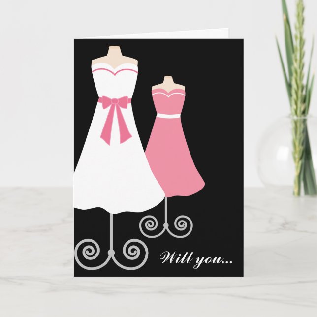 Wirst du? Custom Bridesmaid Card Feiertagskarte (Vorderseite)