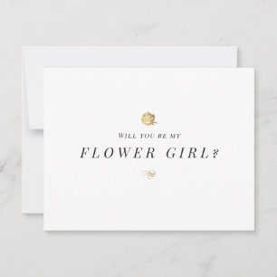 Wirst du mein Blumenmädchen floraler Minimalist Einladung