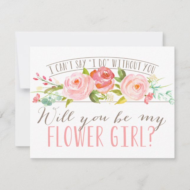 Wirst du mein Blumenmädchen sein? | Bridesmaid Einladung (Vorderseite)
