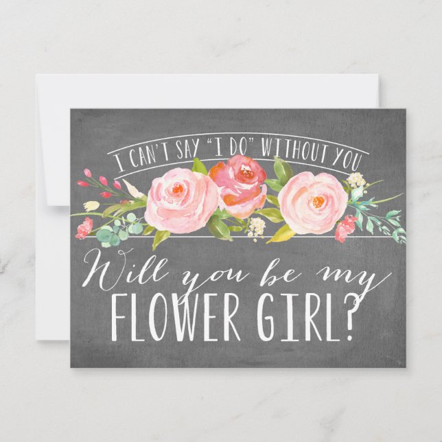 Wirst du mein Blumenmädchen sein? | Bridesmaid Einladung (Vorderseite)