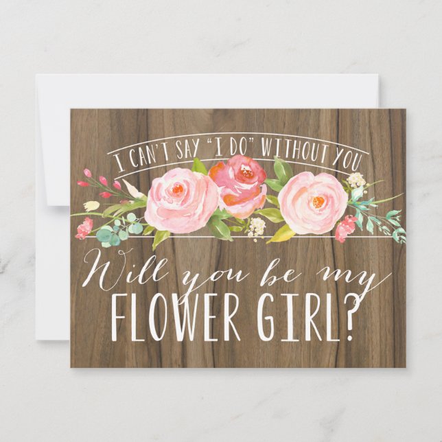 Wirst du mein Blumenmädchen sein? | Bridesmaid Einladung (Vorderseite)