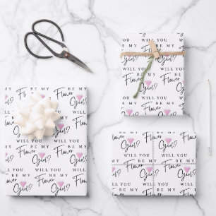 Wirst du mein Blumenmädchen sein - Geschenkpapierb Geschenkpapier Set