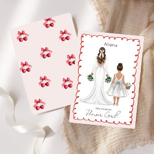 Wirst du mein Blumenmädchen sein? Individuelle Ill Einladung