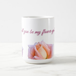 Wirst du mein Blumenmädchen sein, Pink Roses? Kaffeetasse