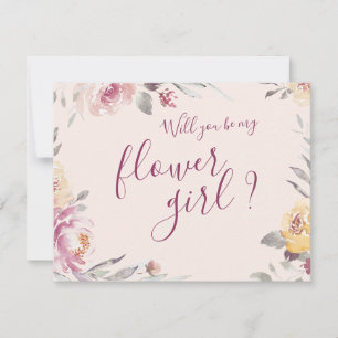 Wirst du mein Blumenmädchen sein Romantischer Blum Einladung