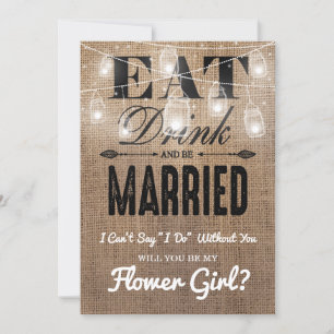 Wirst du mein Blumenmädchen sein?   Rustikale Brid Einladung