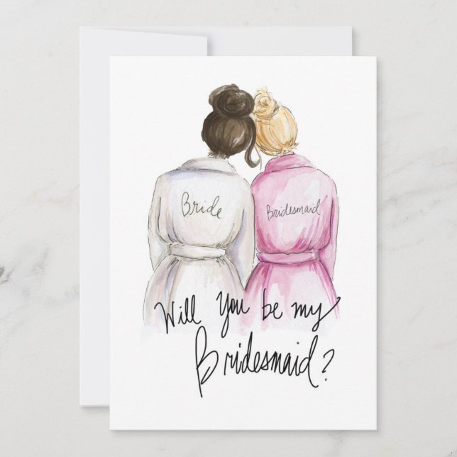 Wirst du mein BM sein? Dk Br Bun Bride Bl Bun Haus Dankeskarte (Vorderseite)