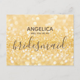 Wirst du mein bräunlicher goldener Glitzer funkeln Einladungspostkarte