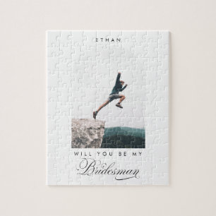 Wirst du mein Bridesman sein? Minimale Foto Modern