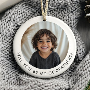 Wirst du mein Patenonkel sein Foto Vorschlag Keramik Ornament