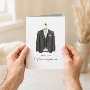 Wirst du mein Trauzeuge Eleganter Anzug Karte